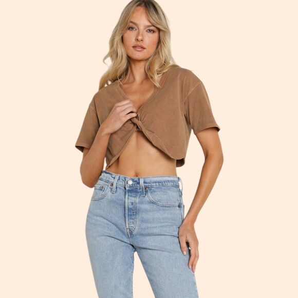 Joah Brown Tops - Joah Brown Twist Tee Cotton